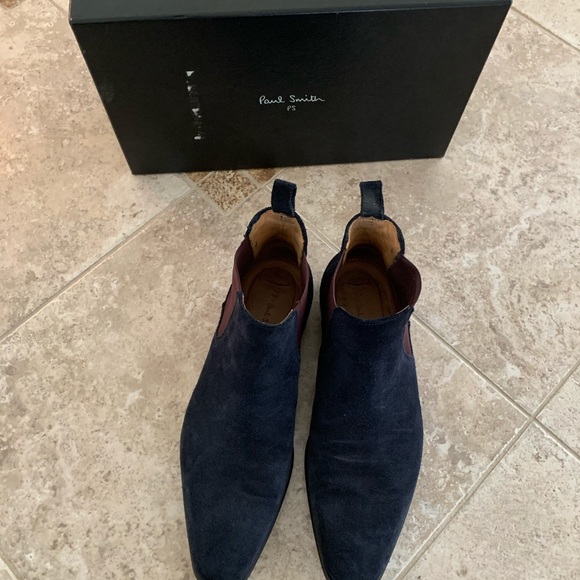 Paul Smith blue suede Chelsea boots, size 7 - Picture 2 of 7